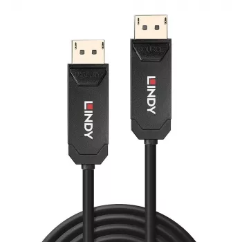 Lindy 10m optisko šķiedru hibrīdais DP 2.0 UHBR10 kabelis, 10 m, DisplayPort, DisplayPort, vīriešu tipa, vīriešu tipa, 7680 x 4320 pikseļi