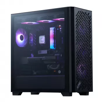 XPG VALOR AIR PRO Mid-Tower korpuss, Midi Tower, PC, melns, ATX, EATX, micro ATX, Mini-ATX, SPCC, rūdītais stikls, daudzkrāsu