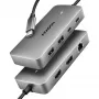 Axagon HMC-CUB83X2 USB 10 Gbps centrālmezgls, 2x USB-A, USB-C, HDMI un DP 4K/144 Hz, RJ-45, PD 100 W