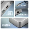 Axagon HMC-CUB83X2 USB 10 Gbps centrālmezgls, 2x USB-A, USB-C, HDMI un DP 4K/144 Hz, RJ-45, PD 100 W