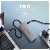 Axagon HMC-CUB83X2 USB 10 Gbps centrālmezgls, 2x USB-A, USB-C, HDMI un DP 4K/144 Hz, RJ-45, PD 100 W