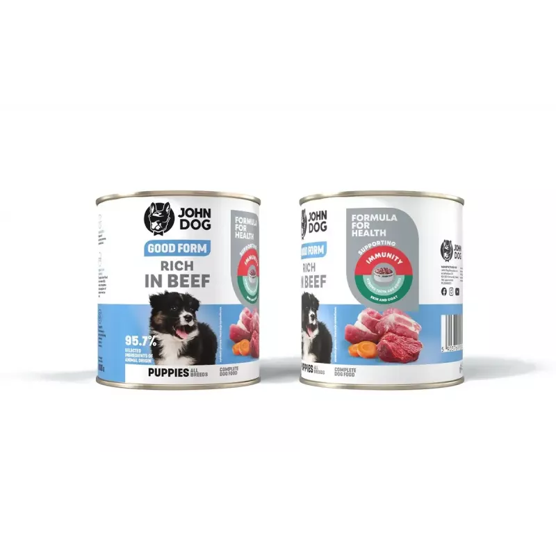 John Dog Good Form Puppy Beef mitrā suņu barība 800 g