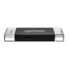 Manhattan USB-A / USB-C combo Multi-Card Reader/Writer, 5 Gbps (USB 3.2 Gen1 aka USB 3.0), Male to microSD and SD/MMC Slots, Mini Format, SuperSpeed USB, Windows or Mac, Melns/Transparent, Three Year Warranty