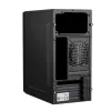 Datora korpuss Akyga AK35BK Micro Tower, Micro-ATX/Flex-ATX/Mini-ITX, maks. GPU 25 cm, maks. CPU dzesētājs 14 cm, 2×3,5 collu + 2×2,5 collu nodalījumi, USB 2.0×2, melns