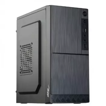 Datora korpuss Akyga AK35BK Micro Tower, Micro-ATX/Flex-ATX/Mini-ITX, maks. GPU 25 cm, maks. CPU dzesētājs 14 cm, 2×3,5 collu + 2×2,5 collu nodalījumi, USB 2.0×2, melns