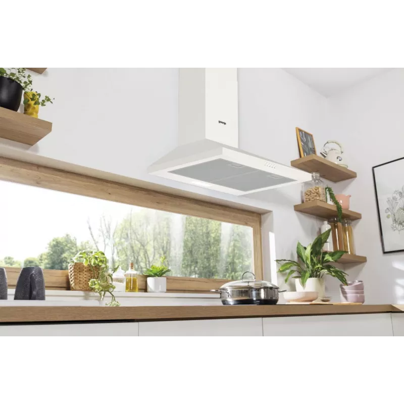 Gorenje KH60A F2LB WH WHC629E4W RL_G400, 450 m³/h, izvadīšana/recirkulācija, C, A, B, 65 dB