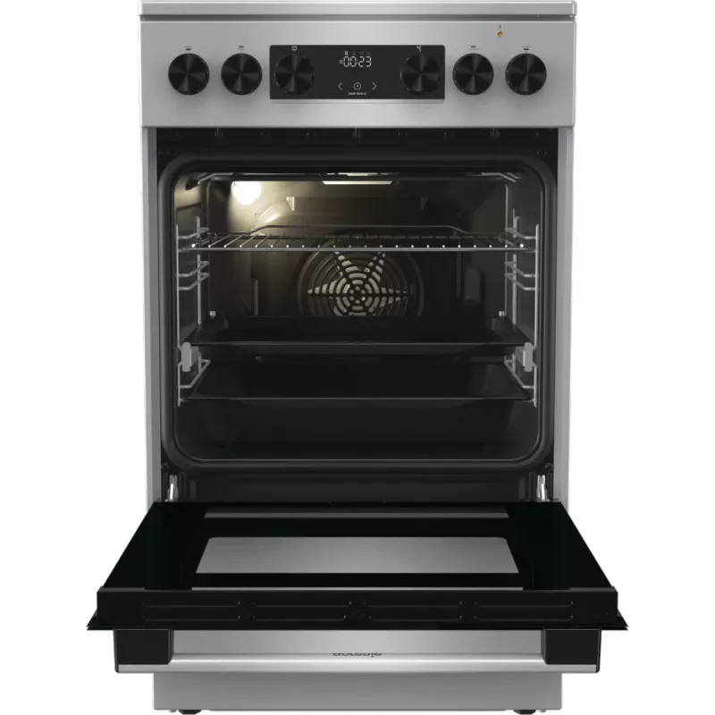 Gorenje GECS5C70XA plīts Brīvi stāvoša plīts Elektriskā Keramiskā plīts virsma Nerūsējošais tērauds