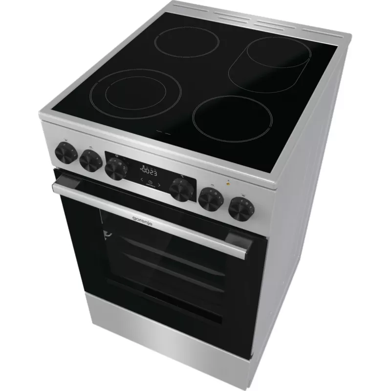 Gorenje GECS5C70XA plīts Brīvi stāvoša plīts Elektriskā Keramiskā plīts virsma Nerūsējošais tērauds
