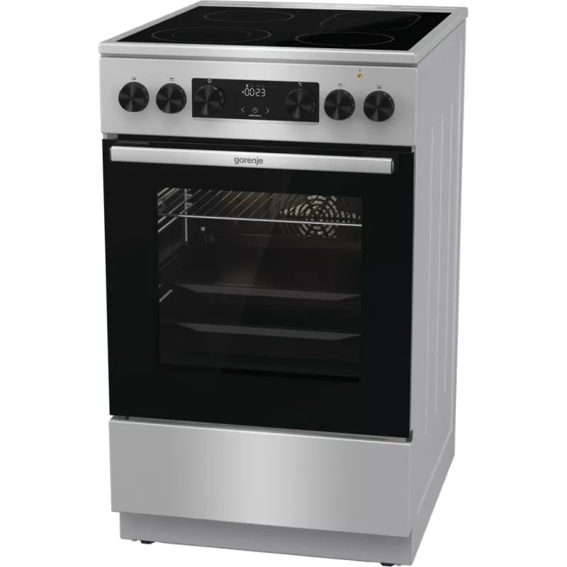 Gorenje GECS5C70XA plīts Brīvi stāvoša plīts Elektriskā Keramiskā plīts virsma Nerūsējošais tērauds