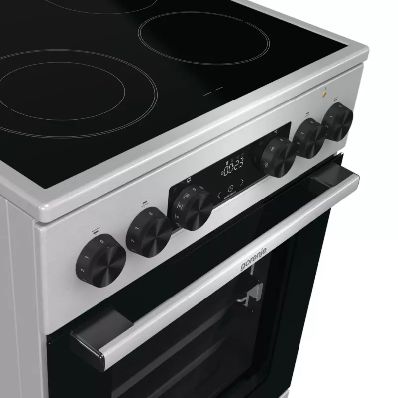 Gorenje GECS5C70XA plīts Brīvi stāvoša plīts Elektriskā Keramiskā plīts virsma Nerūsējošais tērauds