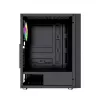 PC korpuss GEMBIRD Fornax 2500 Midi Tornis Melns — ATX/ITX atbalsts, rūdīts stikls, RGB, 3x120mm priekšā, 2x2.5 collu nodalījumi
