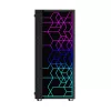 PC korpuss GEMBIRD Fornax 2500 Midi Tornis Melns — ATX/ITX atbalsts, rūdīts stikls, RGB, 3x120mm priekšā, 2x2.5 collu nodalījumi