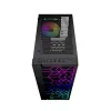 PC korpuss GEMBIRD Fornax 2500 Midi Tornis Melns — ATX/ITX atbalsts, rūdīts stikls, RGB, 3x120mm priekšā, 2x2.5 collu nodalījumi