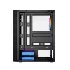 PC korpuss GEMBIRD Fornax 2500 Midi Tornis Melns — ATX/ITX atbalsts, rūdīts stikls, RGB, 3x120mm priekšā, 2x2.5 collu nodalījumi