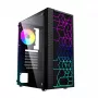 PC korpuss GEMBIRD Fornax 2500 Midi Tornis Melns — ATX/ITX atbalsts, rūdīts stikls, RGB, 3x120mm priekšā, 2x2.5 collu nodalījumi