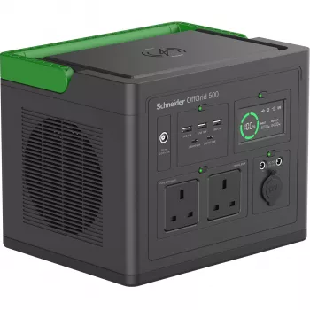APC SE OffGrid Portable Power Station 500 - Li-Ion akumulators, LCD, 2x UK kontaktligzdas, 3x USB-A, 2x USB-C, 3x 12V, bezvadu lādētājs