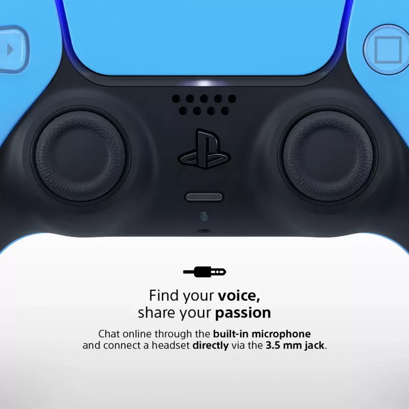 Spēļu kontrolieris Sony DualSense v3 Blue — Bluetooth/USB, USB-C, iebūvēts akumulators, saderīgs ar PlayStation 5