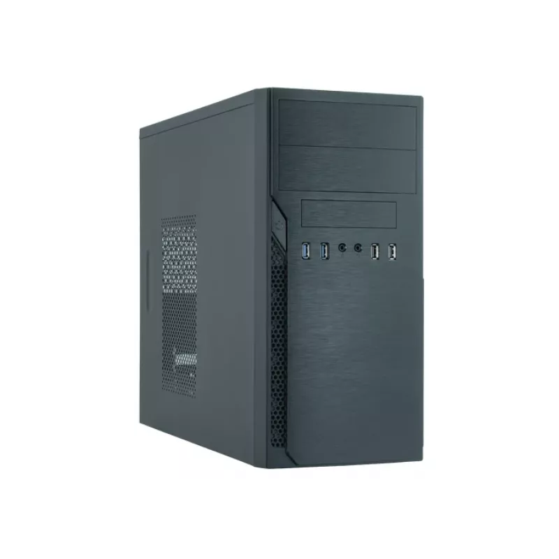 PC Case CHIEFTEC ATX Mini-Tower Alu Brossé SECC Melns — Micro ATX, 2×3.5 inch bays, 2×5.25 inch bays, USB2.0+2×USB3.2 Gen1