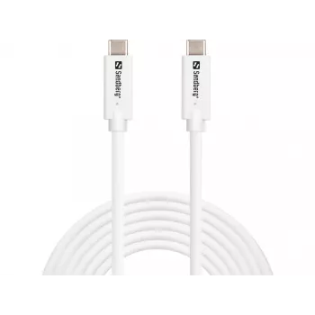 Sandberg USB-C>C USB 3.2 Gen2 100W, 3m, 3 m, USB C, USB C, USB 3.2 Gen 2 (3.1 Gen 2), 10 Gbit/s, Balts