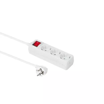 Microconnect GRU0033WS strāvas pagarinātājs 3 m 3 maiņstrāvas kontaktligzdas Balts