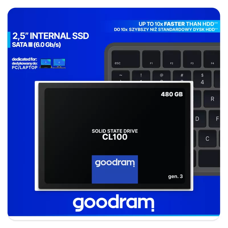 Goodram CL100 gen.3 480 GB 2,5 collu Serial ATA III 3D NAND