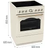 Gorenje GECS6B70CLI Brīvi stāvoša plīts Keramikas virsma Bēša