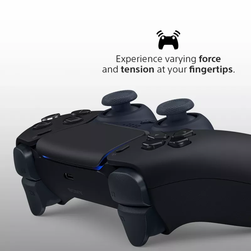 Gamepad Sony DualSense v3 Melns — Bluetooth/USB, PS5, iebūvēts akumulators, USB-C, vadu un bezvadu