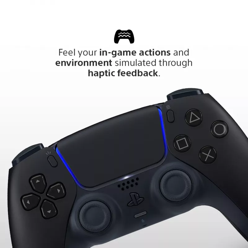 Gamepad Sony DualSense v3 Melns — Bluetooth/USB, PS5, iebūvēts akumulators, USB-C, vadu un bezvadu