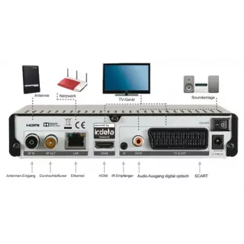 Digitālais uztvērējs DigitalBox IMPERIAL T2 IR melns