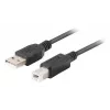 USB 2.0 kabelis LANBERG CA-USBA-15CU-0030-BK, USB A uz USB B, 3 m, melns