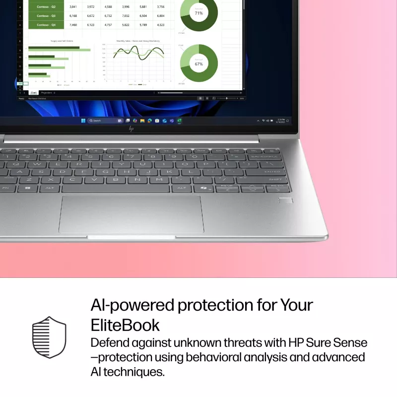 HP EliteBook 6 G1i AI Intel Core Ultra 5 225U klēpjdators 35,6 cm (14 collu) WUXGA 24 GB DDR5-SDRAM Wi-Fi 7 (802.11be) Windows 11 Pro AI PC sudraba krāsā