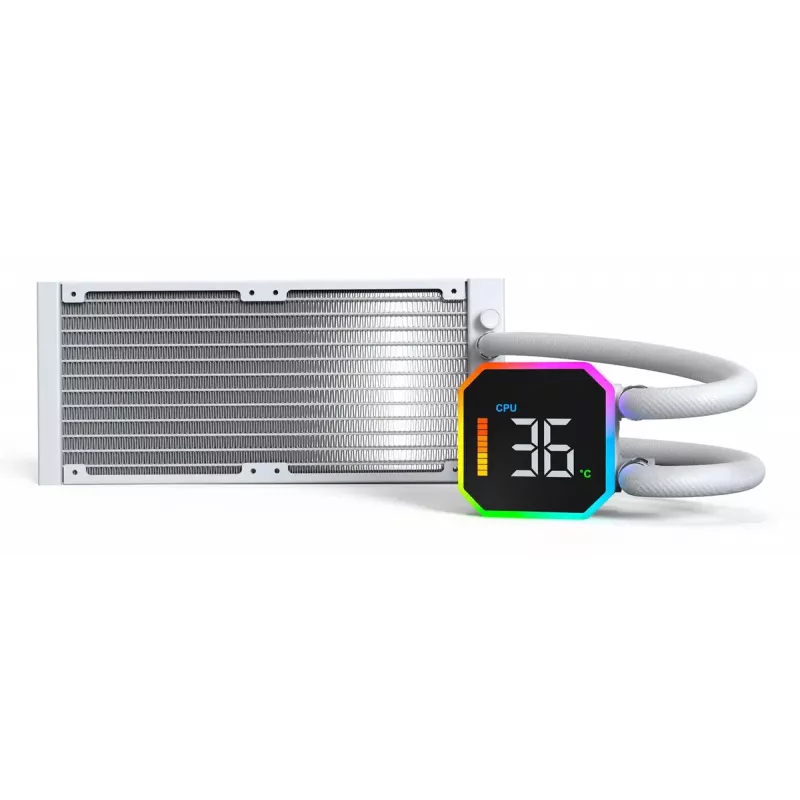 Montech HyperFlow Digital 240 procesora universālais šķidruma dzesētājs 12 cm Balts 1 gab.
