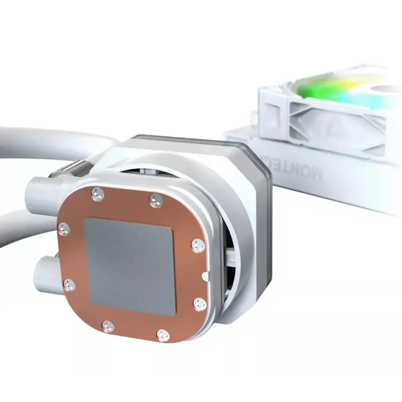 Montech HyperFlow Digital 240 procesora universālais šķidruma dzesētājs 12 cm Balts 1 gab.