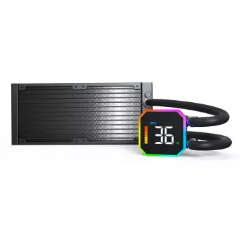 Montech HyperFlow Digital 240 procesora daudzfunkcionālais šķidruma dzesētājs 12 cm Melns 1 gab.
