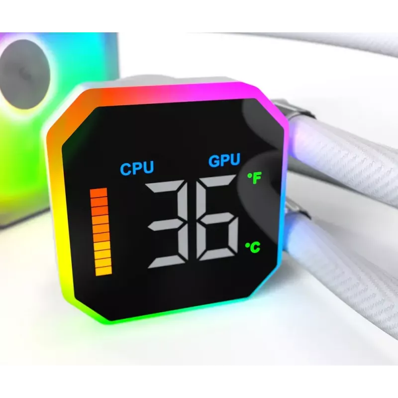 Montech HyperFlow Digital 240 procesora daudzfunkcionālais šķidruma dzesētājs 12 cm Melns 1 gab.