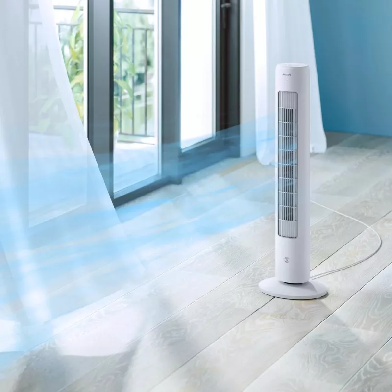 Mājsaimniecības torņa ventilators Philips 5000 sērija Balta krāsa CX5535/00