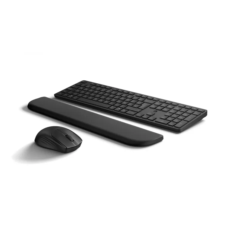 Tastatūras un peles komplekts HP Multi-device USB/Bluetooth PR585C ar plaukstu balstu, melns, iekļauta pele