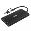 Lindy 43430 video kabeļa adapteris 0.11 m USB Type-C 2 x HDMI melns