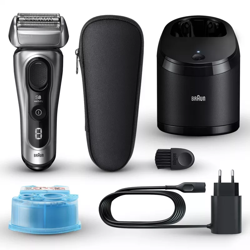 Elektriskais skuveklis BRAUN Series 8 8567cc System wet & dry ar uzlādes/tīrīšanas staciju