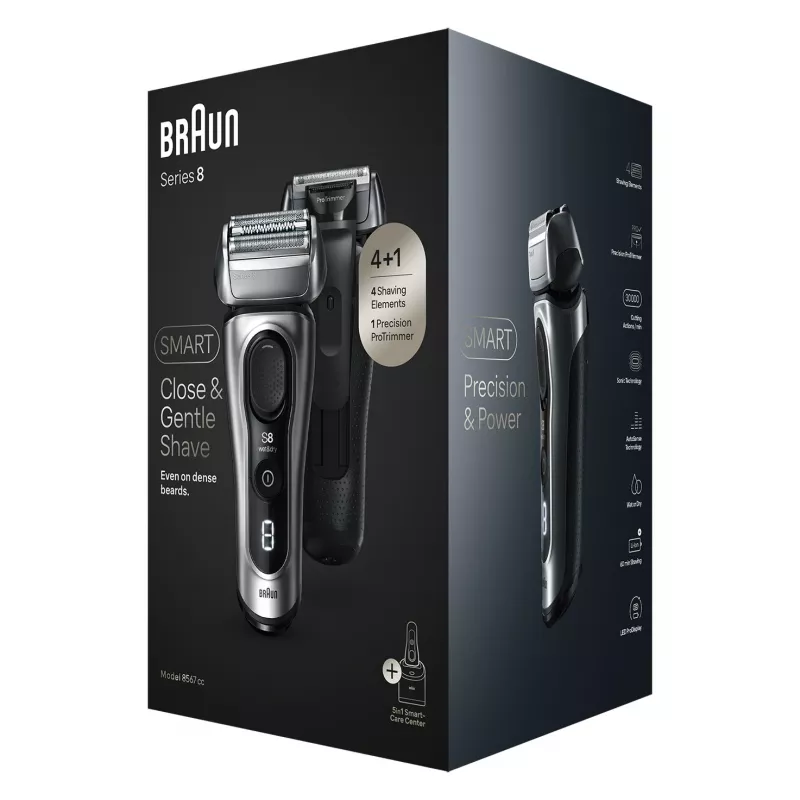 Elektriskais skuveklis BRAUN Series 8 8567cc System wet & dry ar uzlādes/tīrīšanas staciju