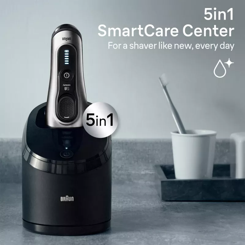 Elektriskais skuveklis BRAUN Series 8 8567cc System wet & dry ar uzlādes/tīrīšanas staciju