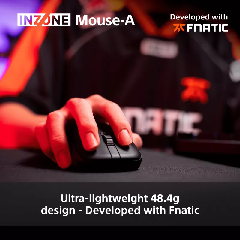 Bezvadu spēļu pele Sony INZONE Labrocim RF Optiskā 30000 DPI, 70G paātrinājums, ritenīša ritināšana