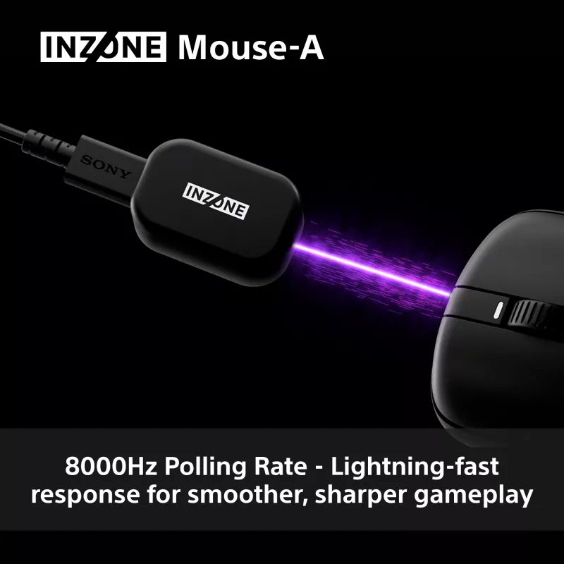 Bezvadu spēļu pele Sony INZONE Labrocim RF Optiskā 30000 DPI, 70G paātrinājums, ritenīša ritināšana