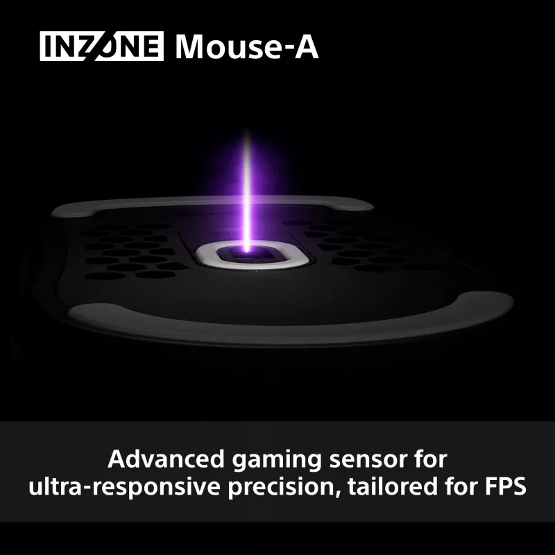 Bezvadu spēļu pele Sony INZONE Labrocim RF Optiskā 30000 DPI, 70G paātrinājums, ritenīša ritināšana