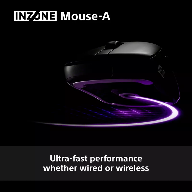 Bezvadu spēļu pele Sony INZONE Labrocim RF Optiskā 30000 DPI, 70G paātrinājums, ritenīša ritināšana