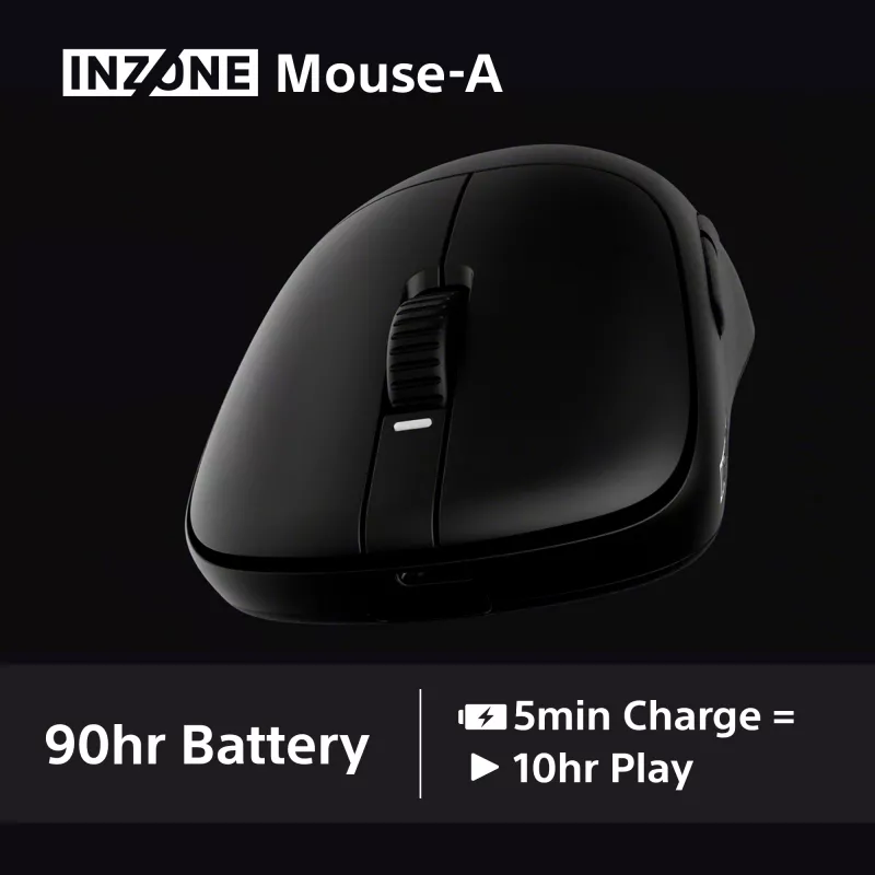 Bezvadu spēļu pele Sony INZONE Labrocim RF Optiskā 30000 DPI, 70G paātrinājums, ritenīša ritināšana