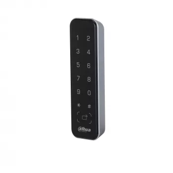 Piekļuves kontroles lasītājs DAHUA ASR2201A-D, melns — 12 V līdzstrāva, 1,7 W tipiski, 135×40×15 mm