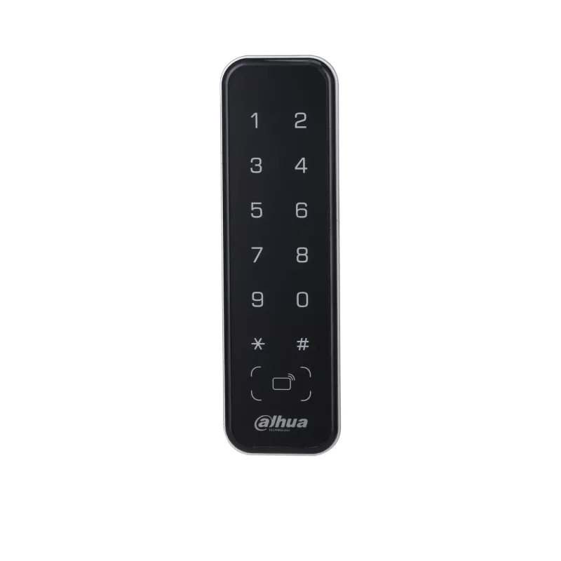 Piekļuves kontroles lasītājs DAHUA ASR2201A-D, melns — 12 V līdzstrāva, 1,7 W tipiski, 135×40×15 mm