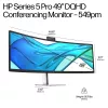 HP Series 5 Pro 49 collu DQHD konferenču monitors - 549pm, 124,5 cm (49 colli), 5120 x 1440 pikseļi, Dual QHD, LCD, 5 ms, Melns