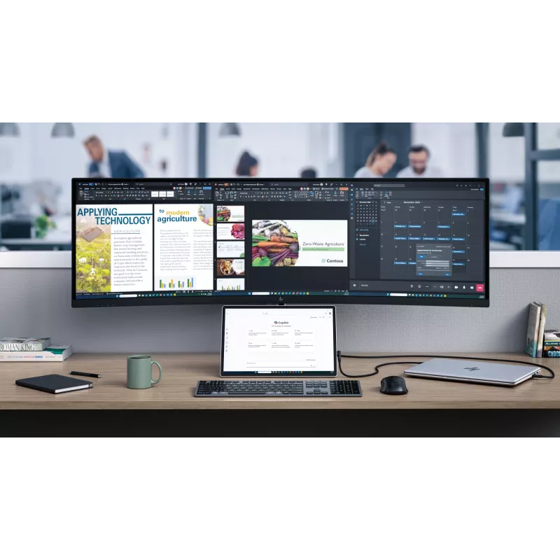 HP Series 5 Pro 49 collu DQHD konferenču monitors - 549pm, 124,5 cm (49 colli), 5120 x 1440 pikseļi, Dual QHD, LCD, 5 ms, Melns